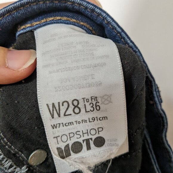 Topshop Leigh Moto Skinny Jeans Blue Size 28 - Picture 7 of 8